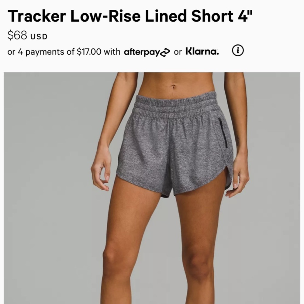 Lululemon Tracker low-rise lined short